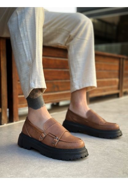 BA0242 Tokalı Klasik Yüksek Siyah Taban Taba Erkek Ayakkabı