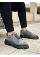BA0245 Gri Süet Akıllı Lastik Bağcık Yüksek Taban Günlük Erkek Ayakkabı
