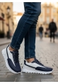 BA0246 Lacivert Bağcıklı Yüksek Beyaz Taban Günlük Erkek Ayakkabı