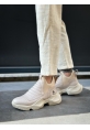 BA0401 Bağcıksız Rahat Yüksek Taban Krem Erkek Spor Yarım Bilek Bot