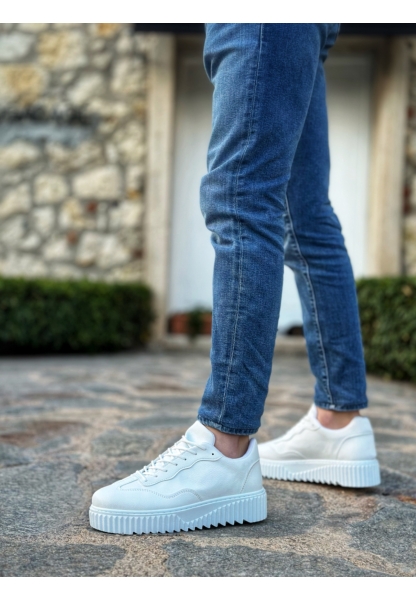 BA0802 BOA Beyaz Yüksek Taban Erkek Günlük Ayakkabı