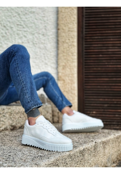 BA0802 BOA Beyaz Yüksek Taban Erkek Günlük Ayakkabı