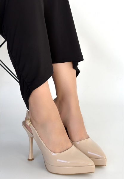 Arim Bej Rugan Platform Topuk Ayakkabı