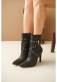 Atye Siyah Cilt Topuklu Bot
