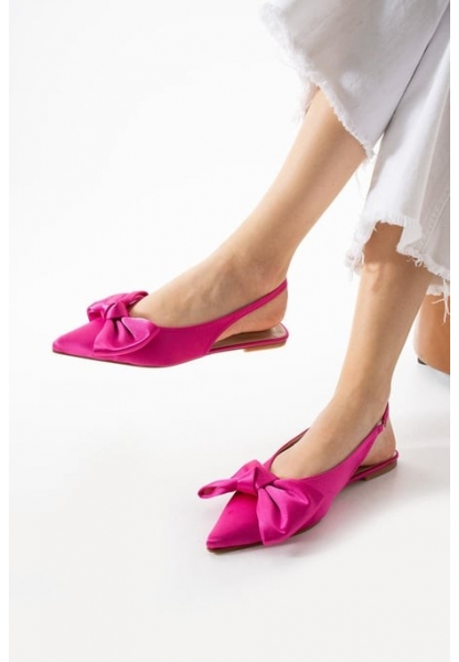 Cenya Fuşya Saten Babet Ayakkabı