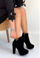 Denta Siyah Süet Topuklu Bot