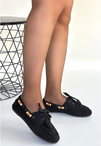 Elora Siyah Süet Babet