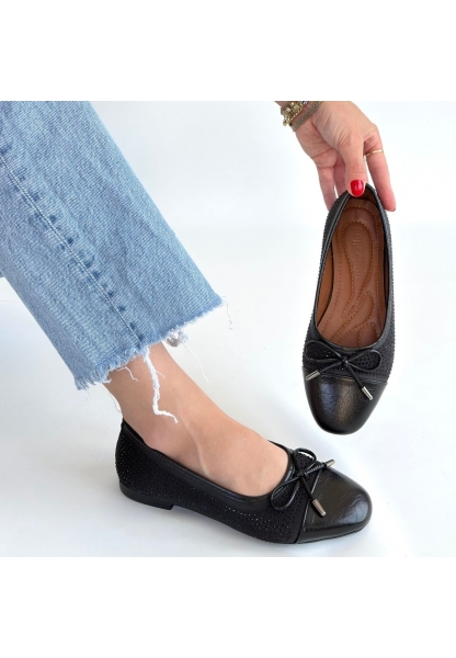 Etya Siyah Cilt Babet Ayakkabı