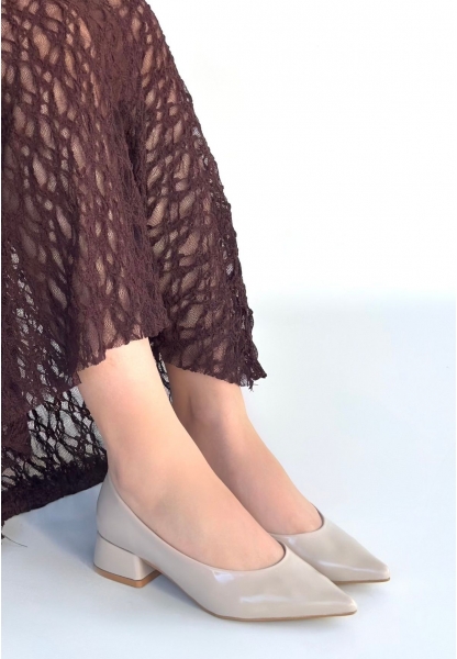 Ferla Bej Rugan Topuklu Ayakkabı