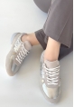 Jawen Gri Nubuk Gümüş Detaylı Spor Ayakkabı