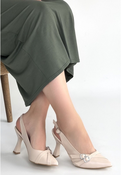 Jedda Bej Cilt Topuklu Ayakkabı