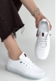 Jiten Beyaz Deri Bağcıklı Spor Ayakkabı