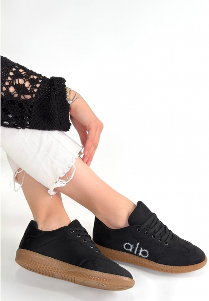 Lendo Siyah Süet Bağcıklı Spor Ayakkabı
