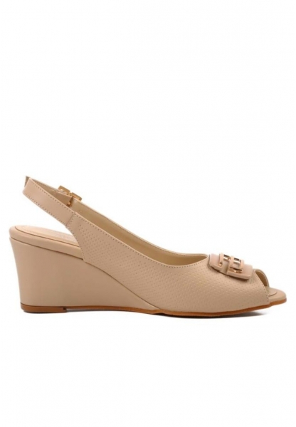 Mamba Bej Cilt Dolgu Topuk Ayakkabı