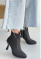 Mişha Siyah Cilt Topuklu Bot