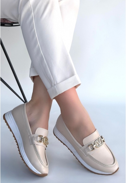 Otra Bej Cilt Babet Ayakkabı