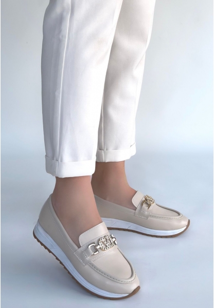 Otra Bej Cilt Babet Ayakkabı