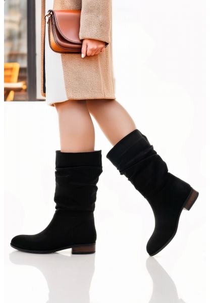 Plod Siyah Süet Çizme