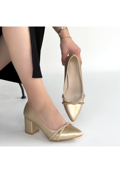Rewin Gold Cilt Topuklu Ayakkabı