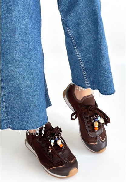 Riaf Kahverengi Cilt Bağcıklı Spor Ayakkabı