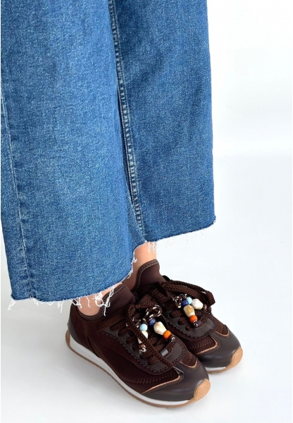 Riaf Kahverengi Cilt Bağcıklı Spor Ayakkabı