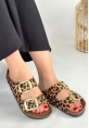 Tanta Leopar Süet Tokalı Terlik