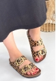 Tanta Leopar Süet Tokalı Terlik
