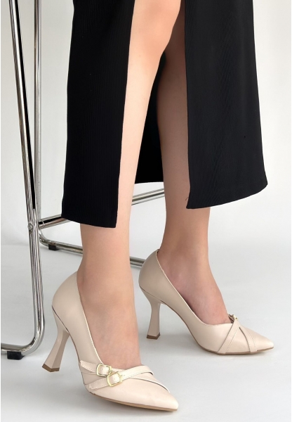 Wenda Bej Cilt Topuklu Ayakkabı