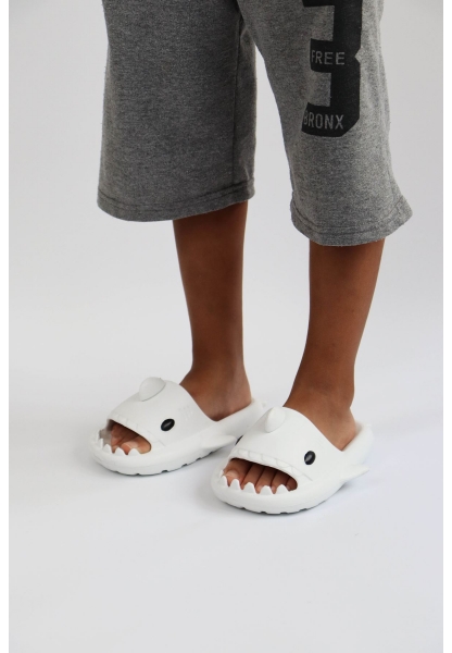  WG500 Köpekbalığı Beyaz Unisex Tam Ortopedik Terlik Shark Slides