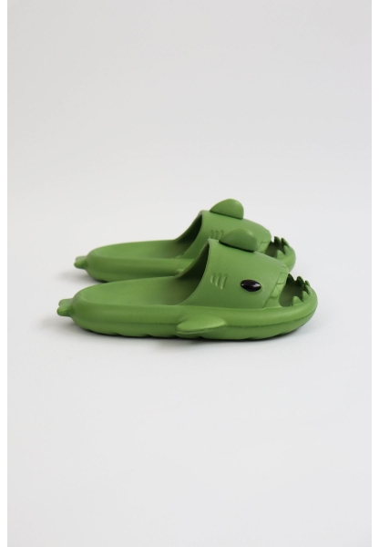  WG500 Köpekbalığı Haki Unisex Tam Ortopedik Terlik Shark Slides