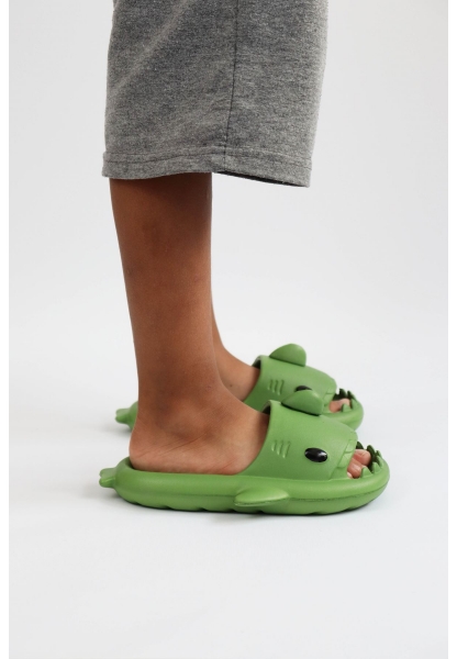  WG500 Köpekbalığı Haki Unisex Tam Ortopedik Terlik Shark Slides