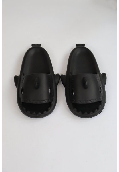  WG500 Köpekbalığı Siyah Unisex Tam Ortopedik Terlik Shark Slides