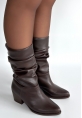 Yior Acı Kahve Cilt Topuklu Bot