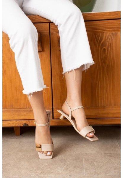 Zıan Bej Topuklu Ayakkabı