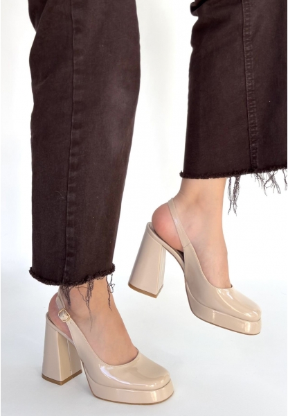 Zuda Bej Rugan Platform Topuk Ayakkabı
