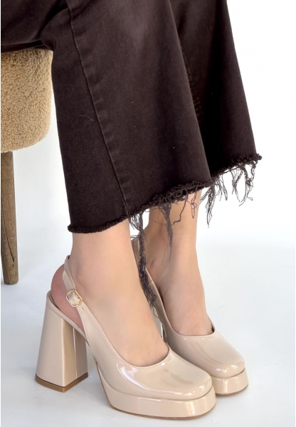 Zuda Bej Rugan Platform Topuk Ayakkabı